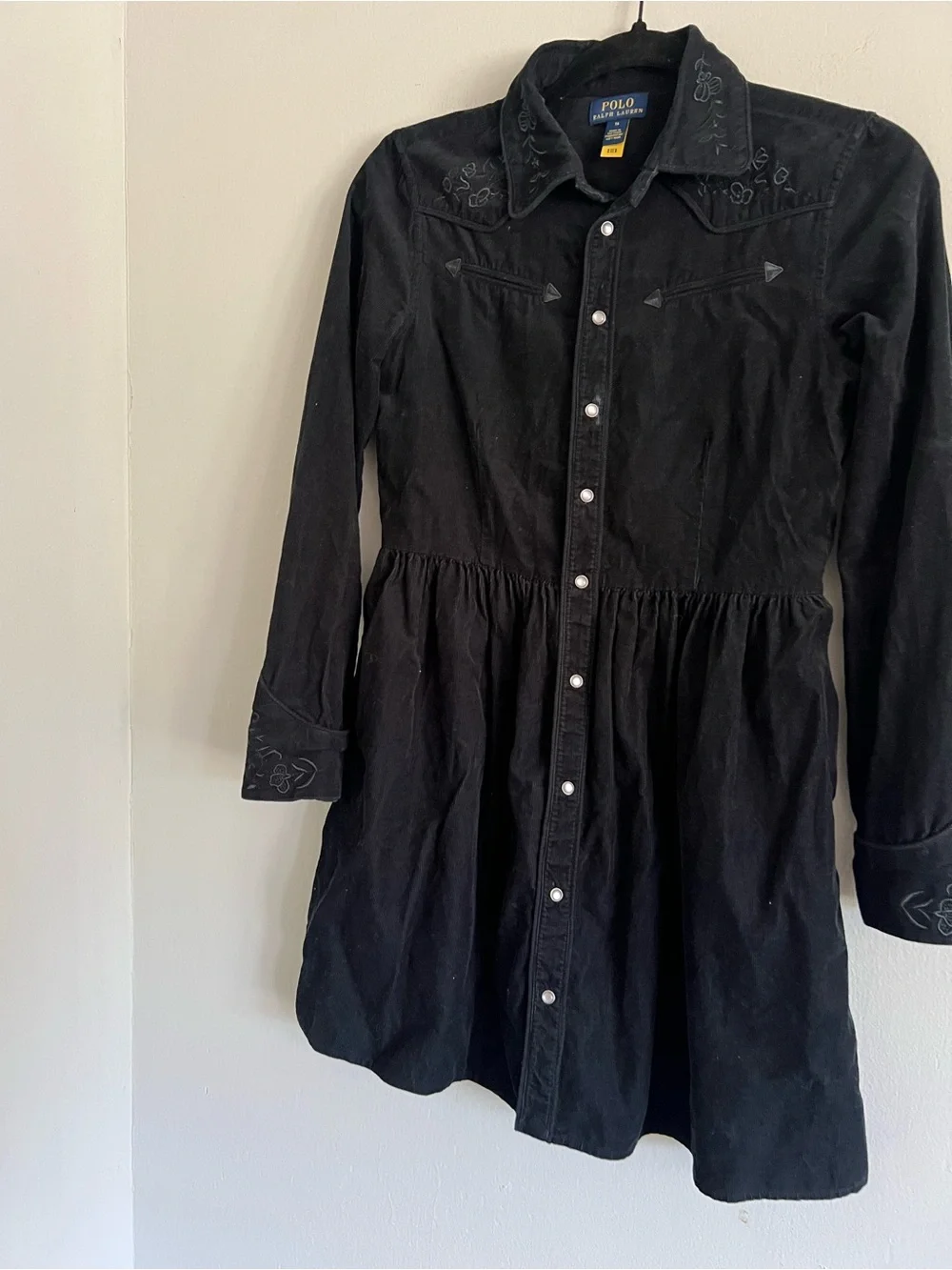 POLO Ralph Lauren Girl's Western-Inspired Corduroy Shirtdress Sz14